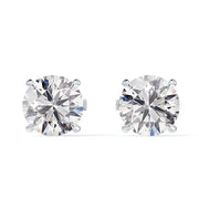 14K White Gold Natural Diamond Stud Earrings Screw Backs - 1.22ctw